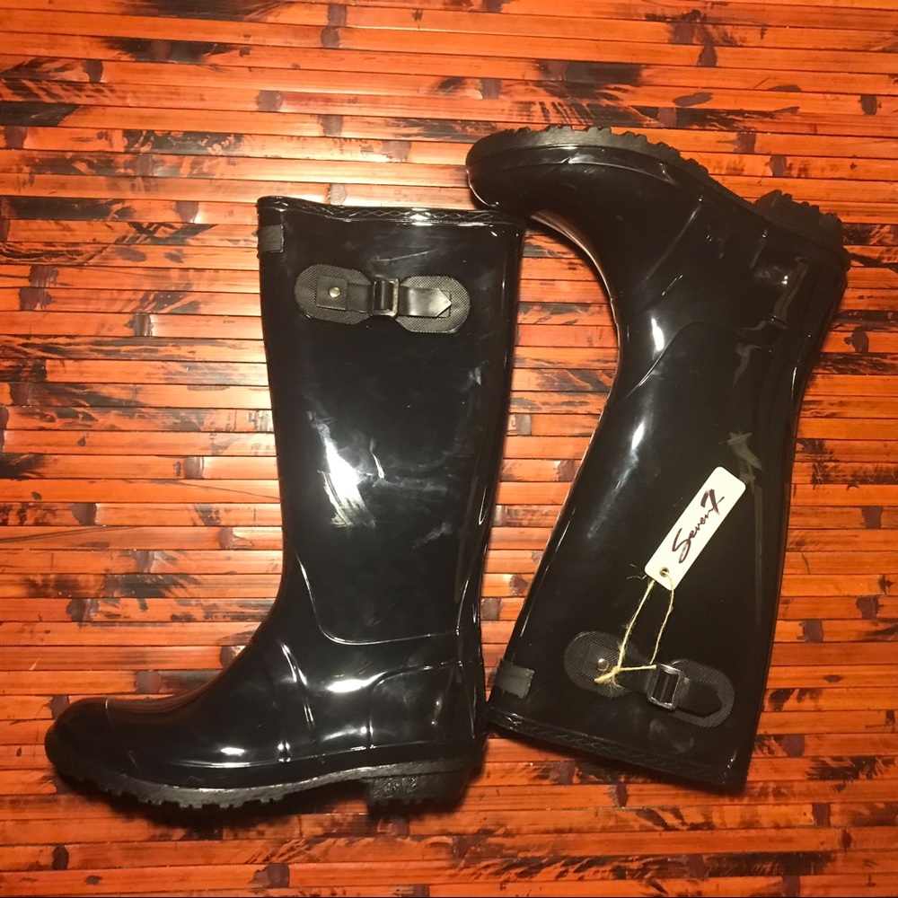 Seven7 Black Rain Boots Size 11